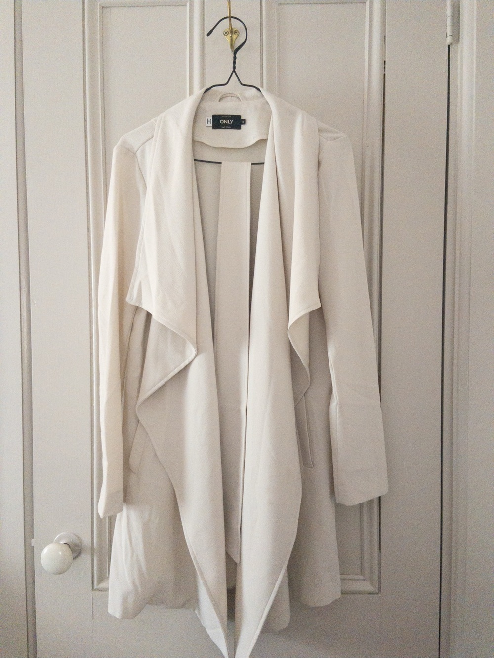 ONLY Soft Cream Open-Front Draped Coat With Pockets and An Optional Belt